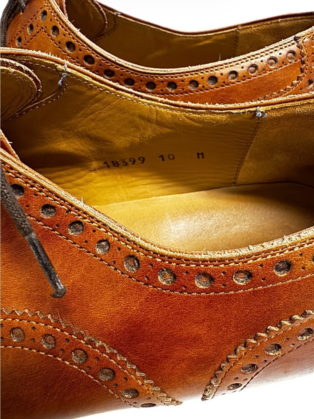 Maganni Cieza Classic Men's Brown Leather Brogue Oxford Shoes Size 10M